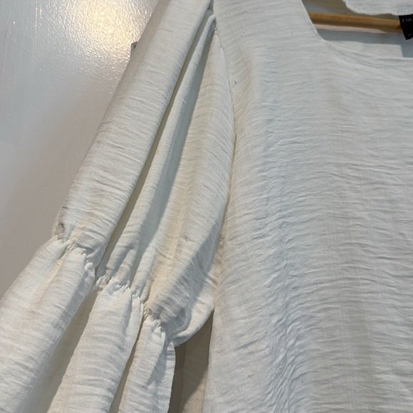 DAZY Women's White Cinched Sleeve Blouse Size XLarge - Picture 4 of 9